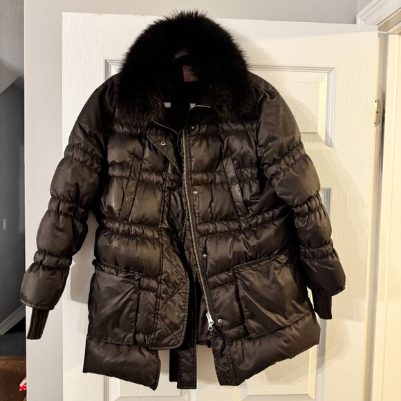 Blugirl Bluemarine Women's Winter Jacket in chocolate dark brown M/L Tapered - Picture 2 of 5